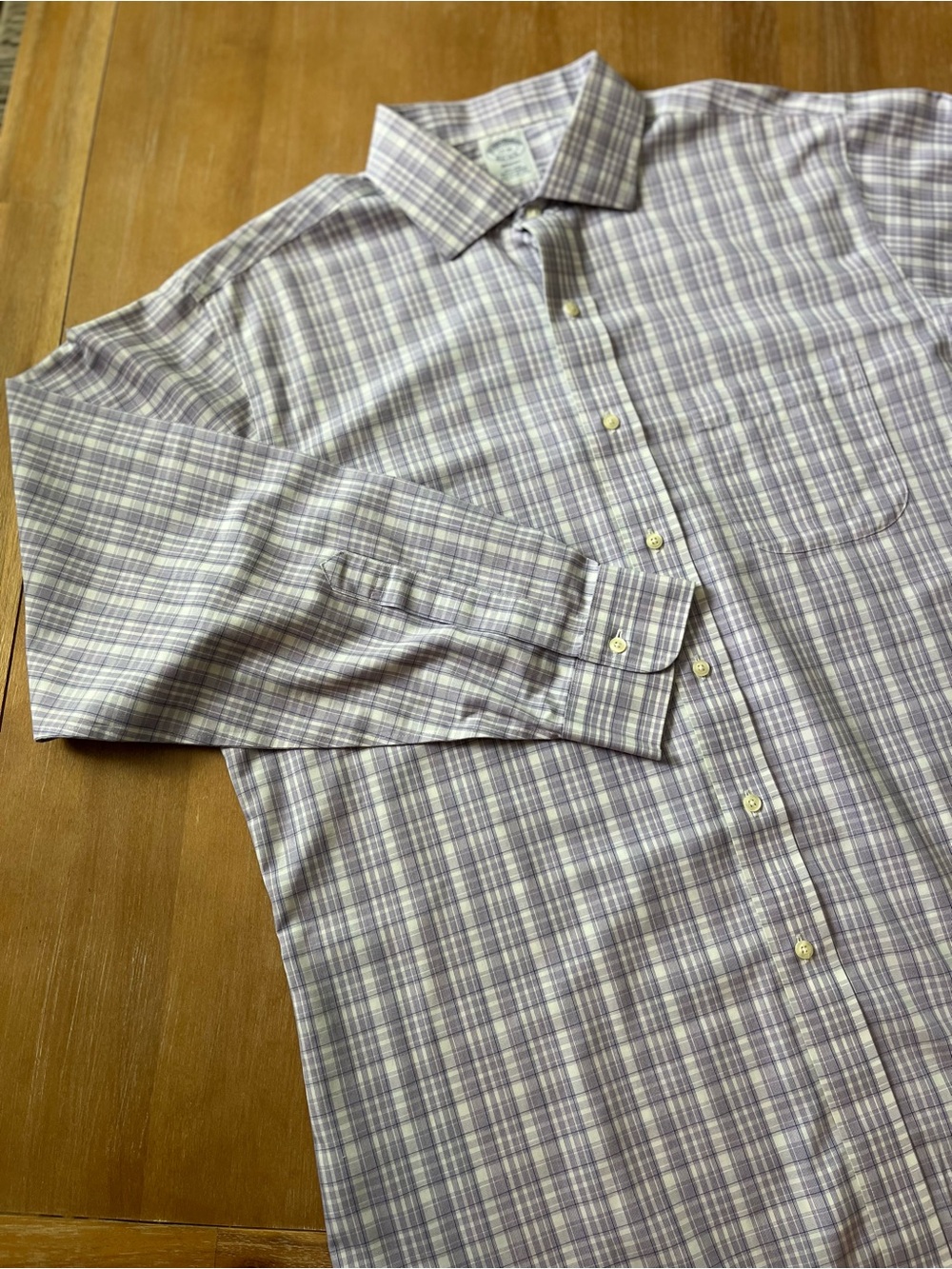 Brooks Brothers Regent Non-Iron Supima Cotton Plaid Dress Shirt 17-35 Lavender
